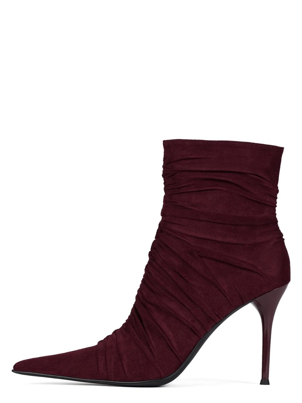 NWOB Jeffrey Campbell Let's Go Pointed Toe Bootie SZ 8 M in WINE SUEDE - Picture 2 of 12